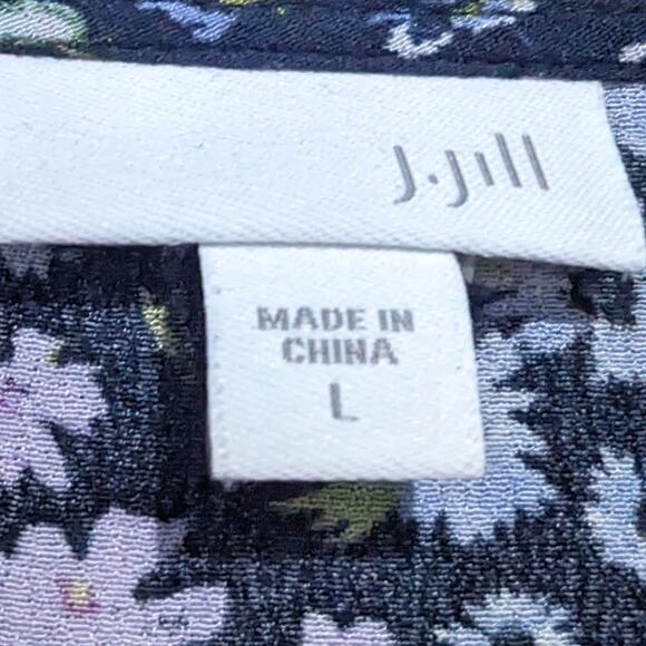 J.Jill Floral Button Up Long Sleeve Blouse Multicolor Women's Size Large - Picture 5 of 6